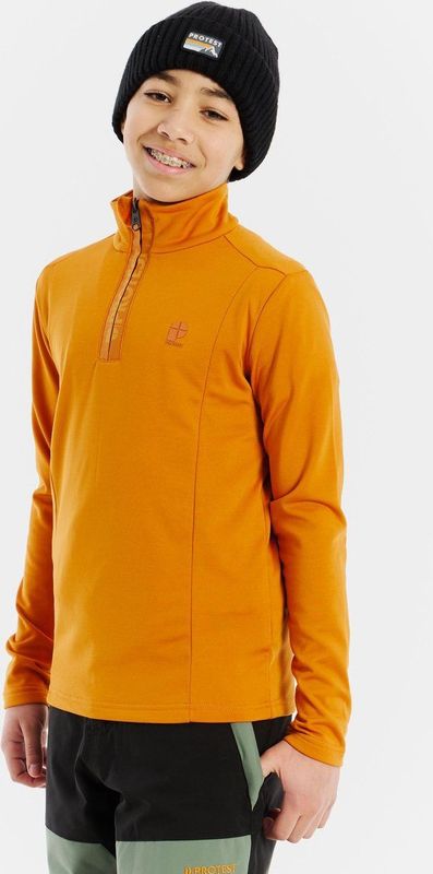 Protest - REWILLOWY JR - Top met 1/4 Ritssluiting - Caramel Yellow - Jongens