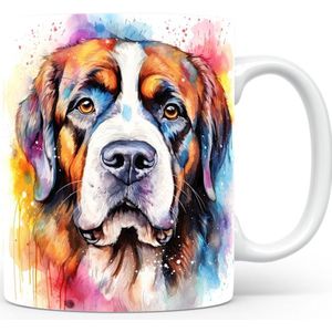 Mok met Saint Bernard Beker voor koffie of tas voor thee, cadeau voor dierenliefhebbers, moeder, vader, collega, vriend, vriendin, kantoor