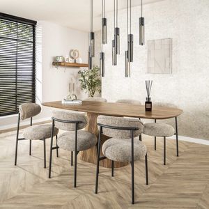 Eettafel Wave Centrale Poot Mangohout 215cm - Giga Meubel