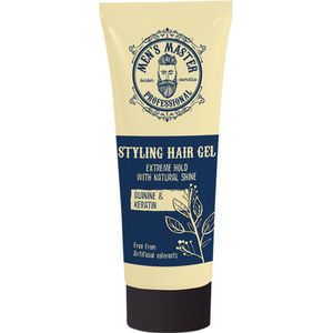 Men's Master Styling Hair Gel - Met Kinine & Keratine - Extreme Hold, Natuurlijke Glans & Maximum Volume - 100ml