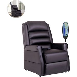 Massagestoel - Ontspannende Stoel - Met Ligfunctie - Trilfunctie - Verstelbare Stoel - TV Stoel - Relaxfauteuil - Beklede Stoel - Donkerbruin