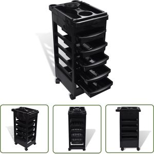 vidaXL Kappert Trolley - Kapperstrolley - Kapperstrolley op wieltjes kunststof - Kapperswagen - Stylingkar - Beautytrolley