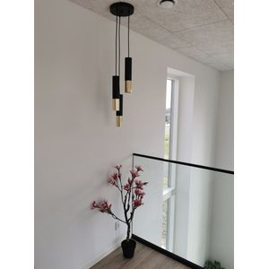 - LED Plafondlamp zwart goud LOOPEZ - 3 x GU10 aansluiting