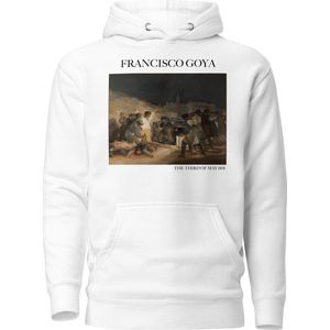 Francisco Goya 'De Derde mei 1808' (""The Third of May 1808"") Beroemd Schilderij Hoodie | Unisex Premium Kunst Hoodie | Wit | XL