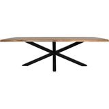 Rechthoekige tafel Soho luxe - 250x100x77 - Naturel/zwart - Acacia/metaal