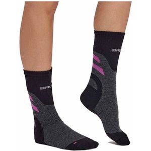 Brubeck TREKKING MERINO Dames Wandelsokken - Hoogwaardige Wolmix & Zilverionen - Ideaal voor Trekking & Outdoor - Grafiet / Fuchsia 39-41