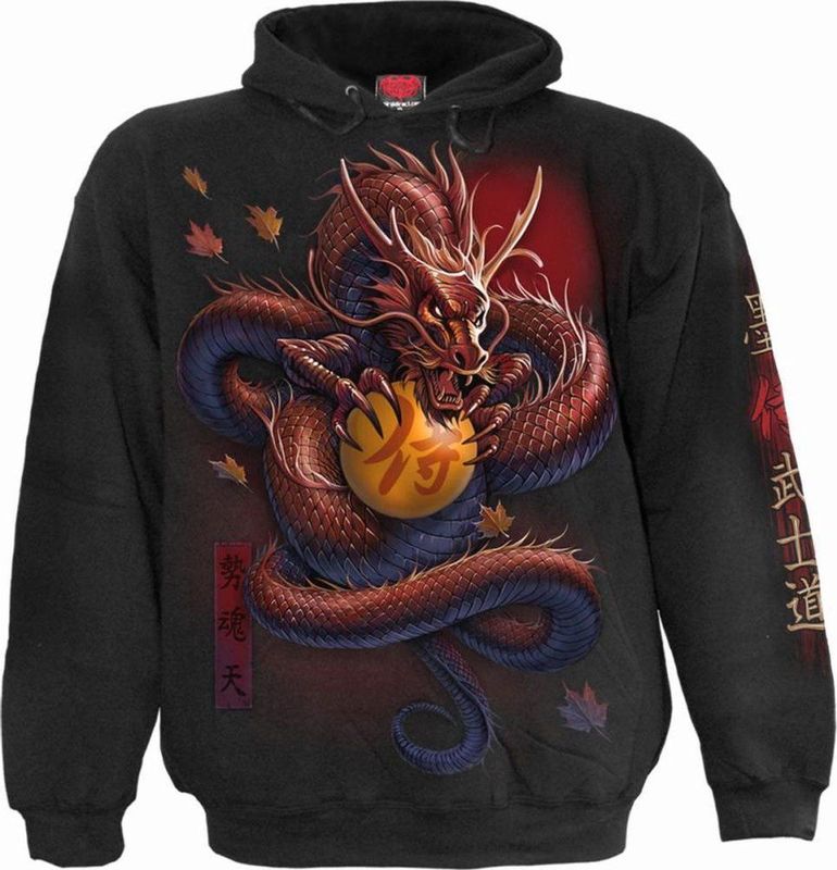 Spiral Samurai Heren Trui met capuchon - zwart - XXL