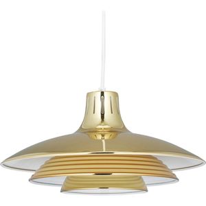 Relaxdays hanglamp metaal - ronde pendellamp keuken - eettafellamp - plafondlamp woonkamer - goud