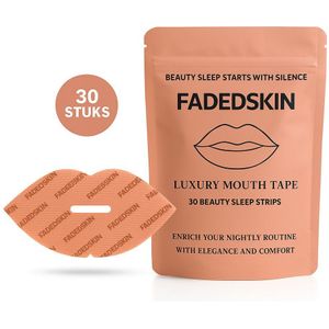 FadedSkin Luxury Mouth Tape – 30 Beauty Sleep Strips | Lipvormig Mondtape voor Neusademhaling & Schoonheidsslaapje - Anti snurk strips