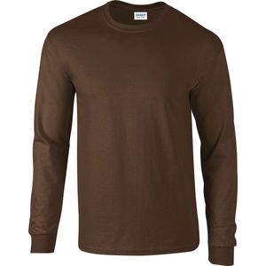 Gildan Ultra Cotton™ Classic Fit Adult Long Sleeve T-Shirt GI2400 - Dark Chocolate - XXL