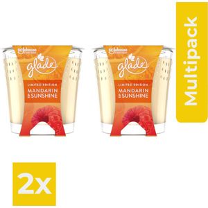 Glade Geurkaars - Mandarine & Sunshine 129 gr. - Kaarsen - Voordeelverpakking 2 stuks