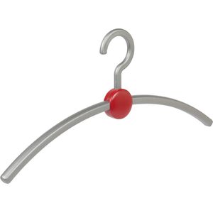 De Kledinghanger Gigant - 6 x Garderobehanger Point kunststof zilver / rood, 45 cm