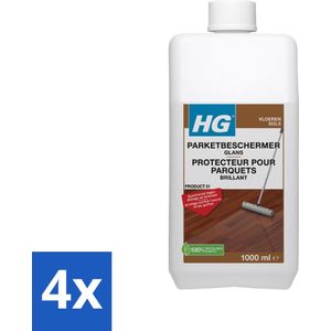 HG - Parket Beschermer Glans - Vloeibare Emulsie - Vormt in Beschermfilm - 1L - Voordeelverpakking - 4 stuks