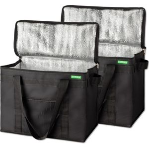 Goodivery - Koeltas - Koeler - Opvouwbare koeltas - Picknick tas - Geïsoleerde tas - Zwart - 40 x 24 x 31 cm