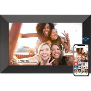 Dailysuppliess Digitale Fotolijst met Wifi - Fotolijsten - Frameo App - HD Kwaliteit - 35x20cm - Zwart