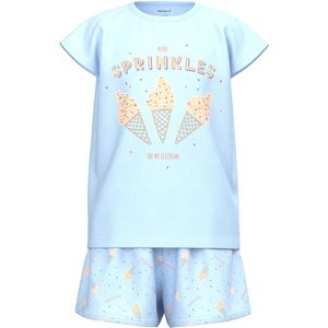 NAME IT KIDS Shortama NKFNIGHTSET CAP ICECREAM met All Over Print Lichtblauw