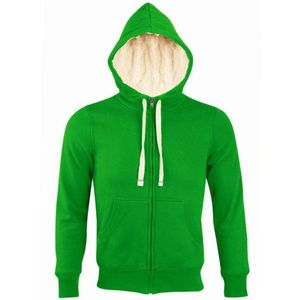 SOLS Sherpa Unisex Zip-Up Hooded Sweatshirt / Hoodie (Boeddhistisch Groen)