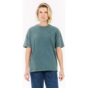 Protest Prtfreya - T shirt Dames - Korte mouwen - Ronde hals - Relaxed fit – Rainstorm Blue