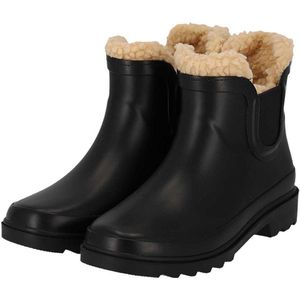 XQ-Footwear - Chelsea - Regenlaarzen - Zwart - Fake Fur Voering - Rubber
