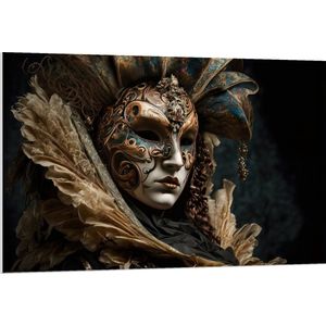 PVC Schuimplaat- Masker - Carnaval - Kleuren - Gezicht - 120x80 cm Foto op PVC Schuimplaat