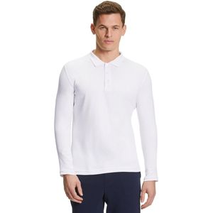 FALKE - Basic Polo Shirt Longsleeve - Heren - Wit - Katoen