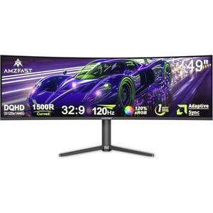 Curved Gaming Monitor 49 inch - DQHD 5120x1440, 120 Hz, 1 ms Response Time, Adaptive Sync