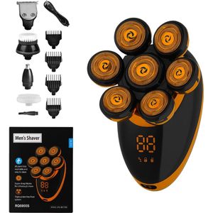 Nuvado Skull Shaver 7D -Elektrisch Tondeuse voor Mannen – Tondeuse Hoofdhaar - Scheerapparaat - 8-in-1 Draadloos & Waterdicht – Baardtrimmer & Grooming Set met LED Display