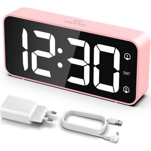 Digitale Wekker met Dubbel Alarm en USB-Oplaadpoort - LED Klok met Aanpasbare Helderheid