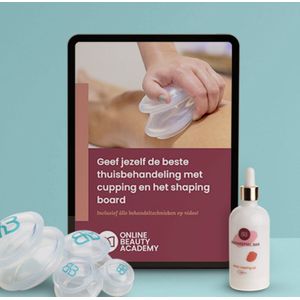 Workshop + Celullite cupping set 4 stuk + activating en verzachtende body olie. Kennis madero shaping board