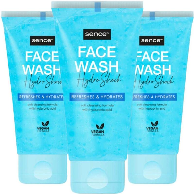 Sence Face Wash Alle Huidtypes Hydro Shock - 3 x 150 ml - Voordeelverpakking