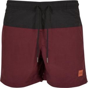 Urban Classics - Block Swim Shorts - Zwembroek - Rood - Nylon
