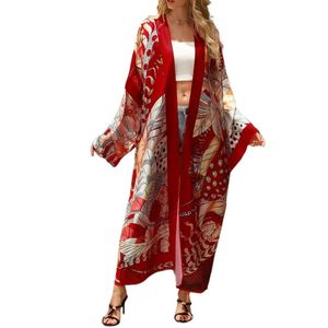 Nivard Badjas Dames - Kimono - Kamerjas - Ochtendjas - Pyama - Plus Size - Rood