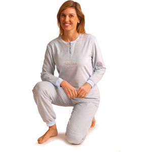 Dames katoen velours pyjama Art.651767 van Cocodream Blue - maat M
