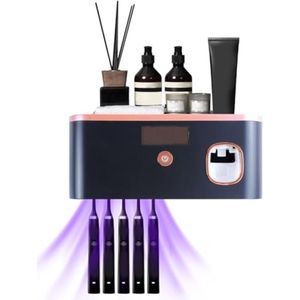 Tandenborstelhouder met UV-Licht – Sterilisator voor 5 Borstels – Energie-Oplaadbaar – Zwart