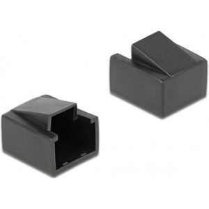 RJ45 (v) afsluitcovers voor RJ45 (m) connectoren - 10 stuks / zwart