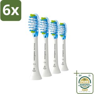 Philips Sonicare - Opzetborstels - C3 Premium Plaque Defense - Grondige Reiniging - 4 opzetborstels - HX9044/17 - Voordeelverpakking - 6 stuks - Tandplak verwijderen - Elektrische tandenborstel