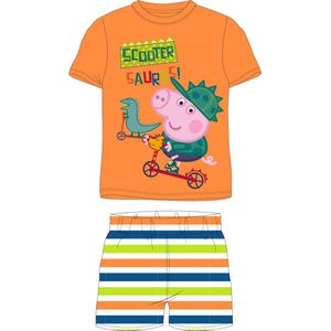 Peppa Pig shortama/pyjama scootersaurus katoen oranje maat 92