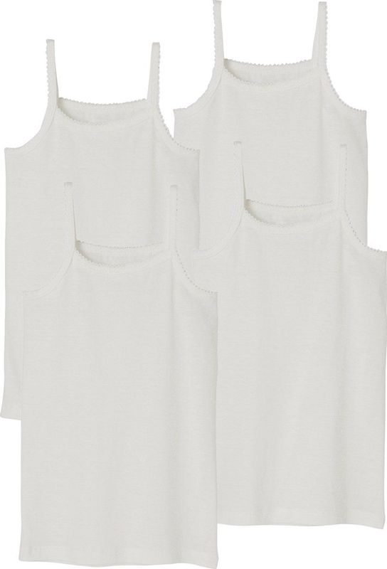 Set van 4 Onderhemdjes - Wit - Jersey van Zuiver Katoen