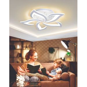 LED Bluetooth | 5 Lotus Plafondlamp | Wit | Afstandsbediening | Smart lamp | Dimbaar Met App | Woonkamerlamp | Moderne lamp | Plafonniere
