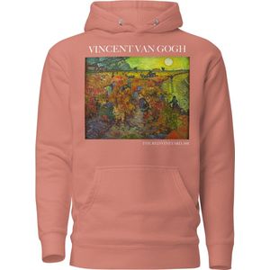 Vincent van Gogh 'De Rode Wijngaard' (""The Red Vineyard"") Beroemd Schilderij Hoodie | Unisex Premium Kunst Hoodie | Dusty Rose | L