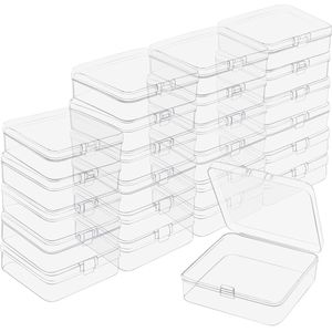 TRANKIELO® - Kleine Helder Plastic Opslagdozen met Scharnierdeksels – 12 Stuks – Perfect voor Pillen, Sieraden en Hobby Items
