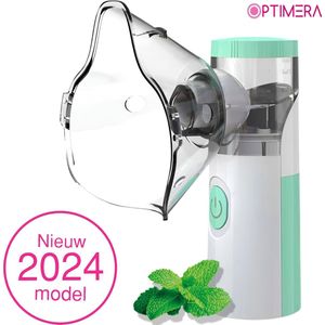 OPTIMERA® - Aerosoltoestel - Inhalator – Nebulizer - Ultrasone Vernevelaar - Inhalatieapparaat voor Kinderen, Volwassenen & Baby’s - Helpt tegen Luchtwegaandoeningen - 2024 Model - Incl. 3 mondstukken