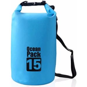 Ocean Pack 15 liter - Lichtblauw - Drybag - Outdoor Plunjezak - Waterdichte zak