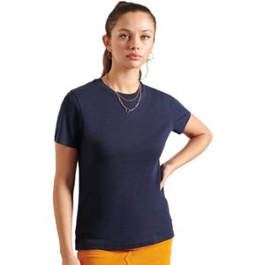 Superdry - Cali Pointelle Crew - T-shirt - Blauw - Korte Mouwen