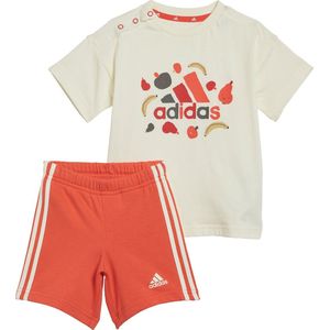 adidas Sportswear Essentials Allover Print T-shirt Set Kids - Kinderen - Beige- 68
