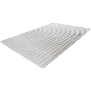 Lalee Harmony - 3d Vloerkleed - Tapijt – Karpet - Hoogpolig - Superzacht - Fluffy - Shiny- 3d blokjes- rabbit 160x230 cm Zilver grijs