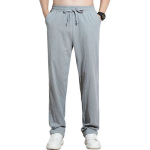 Nivard Linnen Broek Heren - Zomerbroek - Volwassenen - Lange Broek - Pantalon - Strandbroek - Zomer - Ibiza Stijl - Grijs - Maat S