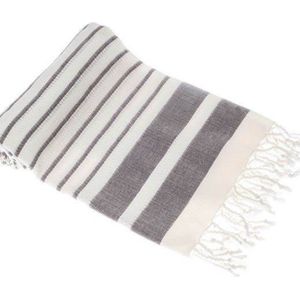 Hamamdoek Aquastreeps Aubergine Brown 190x90cm 190x90cm  - Pareo - Omslagdoek - Ultradun Strandlaken - Sneldrogende Saunadoek - Saunalaken - Stranddoek - Reishanddoek - Sneldrogende handdoeken