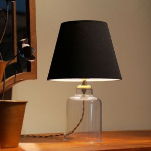 Tafellamp Oldham 30 cm E27 zwart en messing