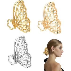 3 stuks - Haarclips - Metalen vlinderhaarclips - Haarclips voor dames - Vlinderclips - Haarclips - Antislip haarclips - Metalen haaraccessoires - Cadeaucadeaus - Geschikt voor Moederdagcadeaus en verjaardagscadeaus van vrienden